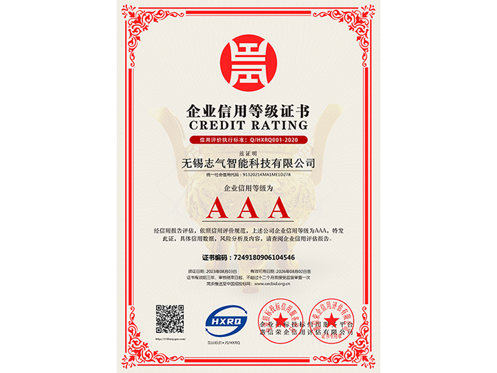 企業(yè)信用等級(jí)證書
